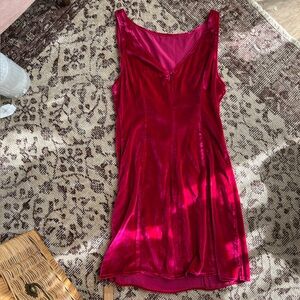 Reformation Brisbane pink rhubarb mini velvet dress size 0